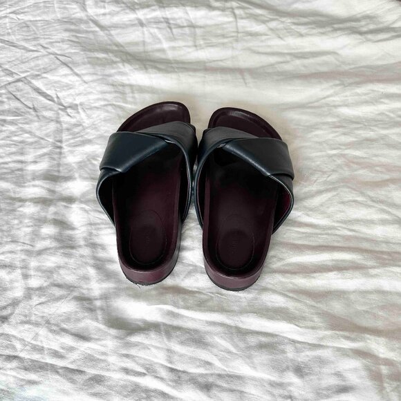 Celine, Twist Sandal, Navy Leather Slides, Size 37, EUC - Picture 3 of 11